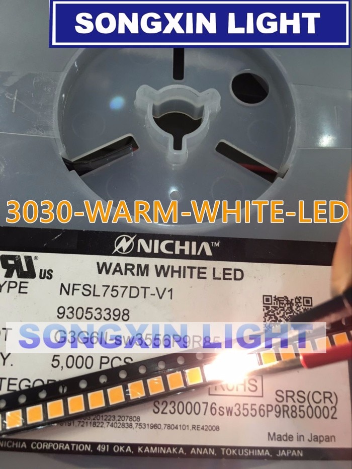 5000pcs NICHIA SMD LED 3030 3000K  ȭƮ 1W 3..